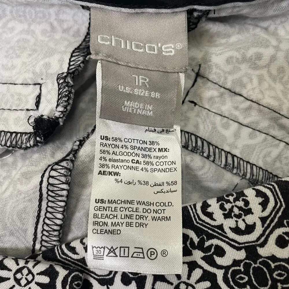 Chico's | Women's Black/White Pattern Fabulously Slimming Leggings | Size: 10 - Picture 4 of 8